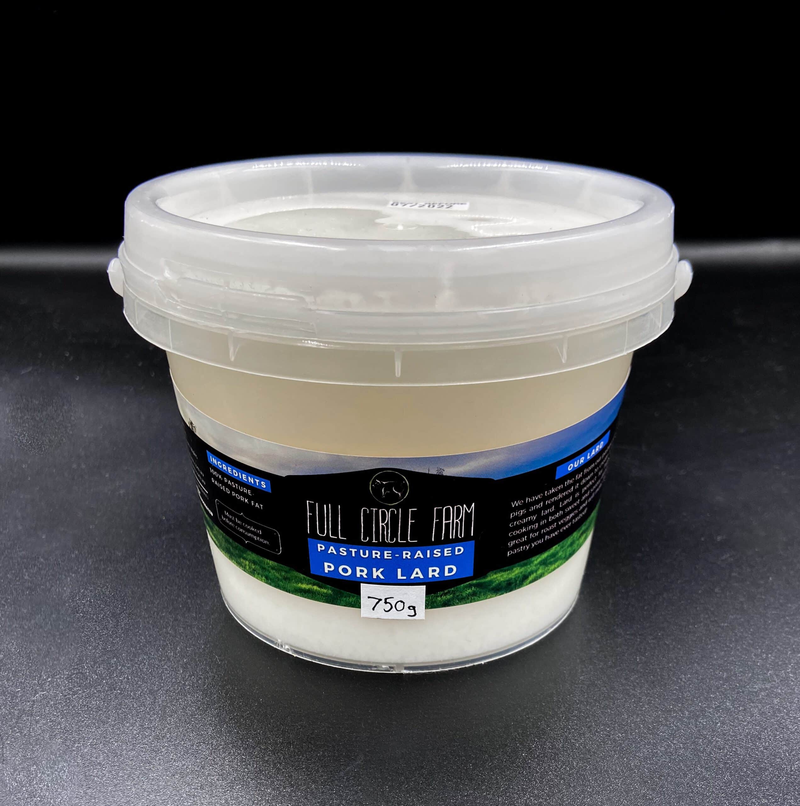 Pork Lard 750g bucket Full Circle Farm